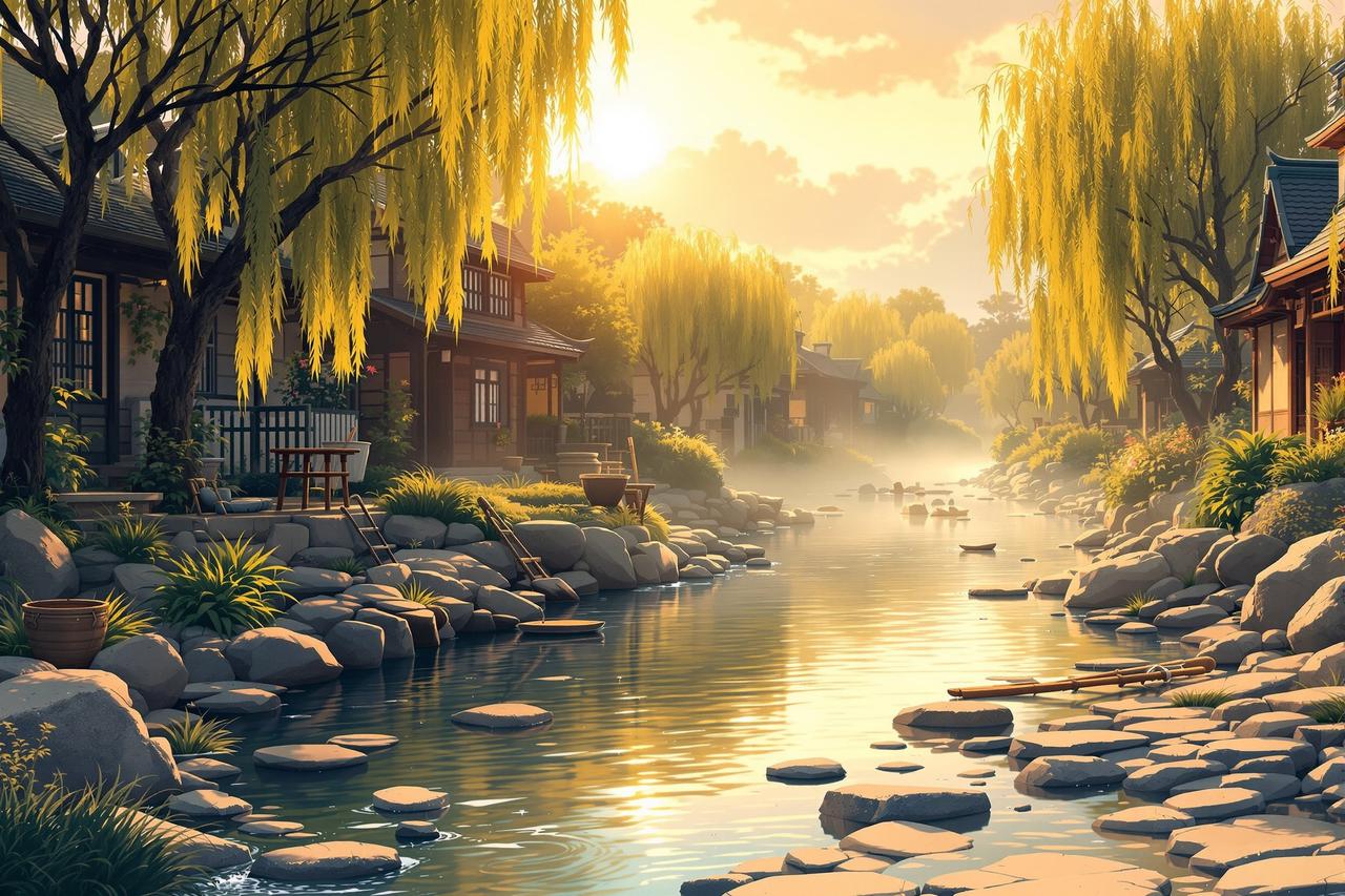 红果漫改作品 - 小河边的洗衣声